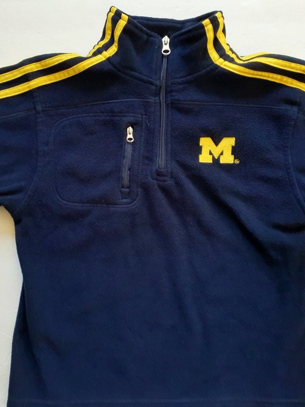 Adidas Kids University of Michigan Pullover Fleece Quarter Zip Blue Large 7